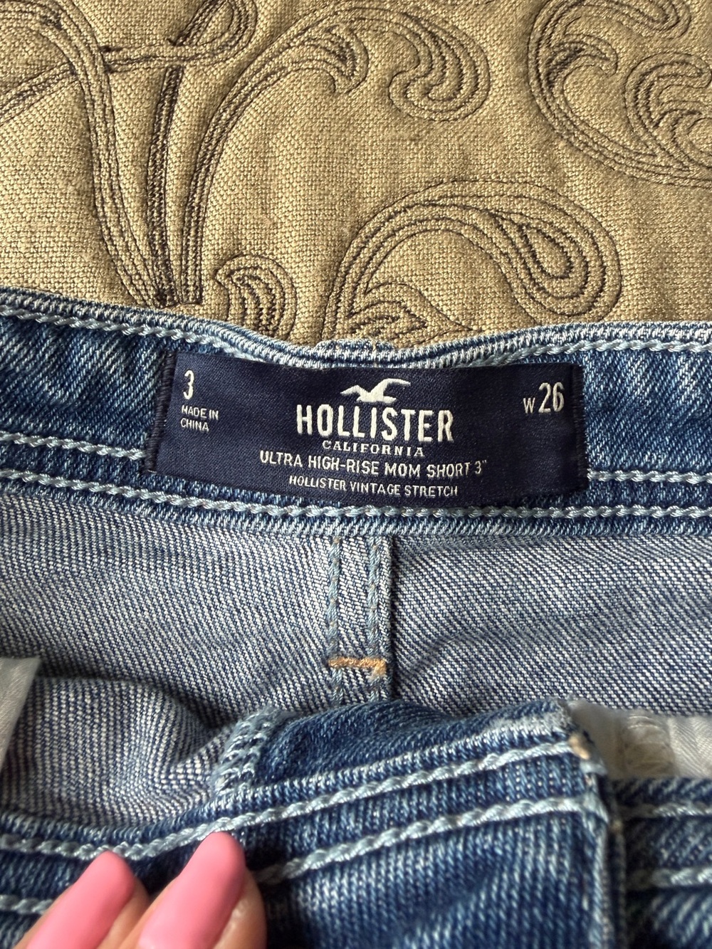 Hollister Light Blue Ultra High-Rise. Two tone Jean shorts